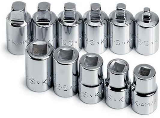 SK Tools USA 3/8" Drive, 11 Piece, Standard, Male & Female, Chrome Pipe Plug Socket Set: 1/4" - 3/8" | 19781