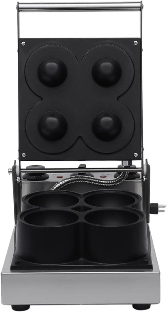 1800W Commercial Waffle Bowl Maker Machine 4 Pcs Nonstick Pizza Bowl Machine Bowl Shape Ice Cream Shell Waffle Iron Baker 110V Household