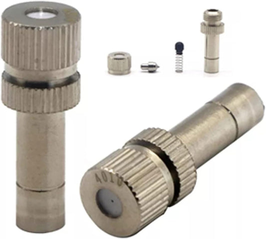 Pfeilzieher 120pcs Brass misting nozzles for Cooling System Mister nozzles Low Pressure Fog Nozzle Water Mister Sprinkle for Patio Garden Sprayer Irrigation Tool kit 6mm Connection Size 0 1mm