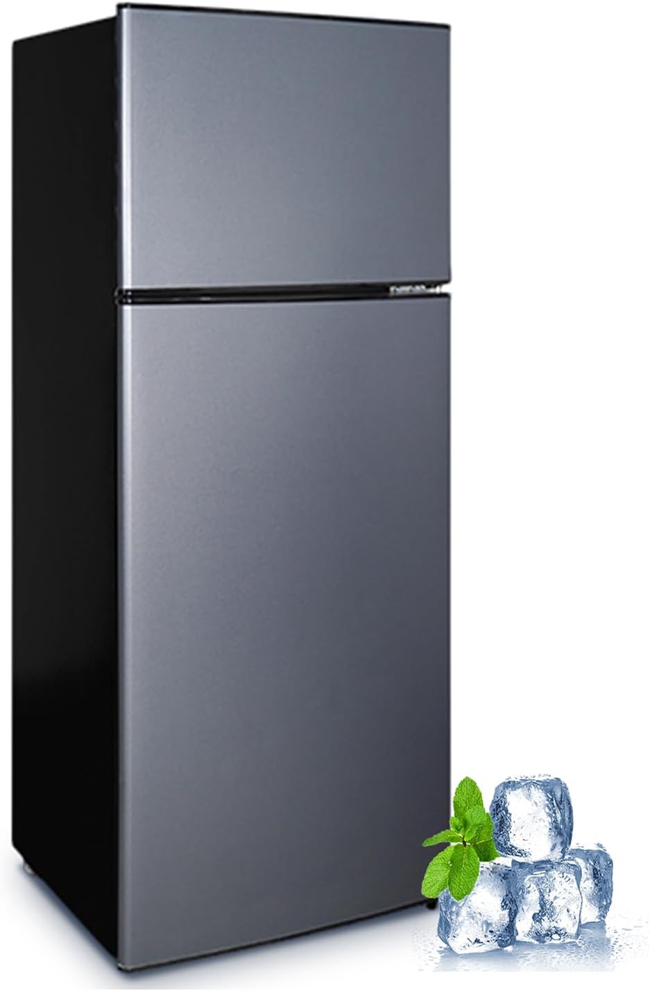 Cucina Magica 8.5 cu.ft Dual-Door Apartment Refrigerator with Freezer and Adjustable Thermostat - Slide-Out Glass Shelves for Dorms, Offices, RVs, and Homes