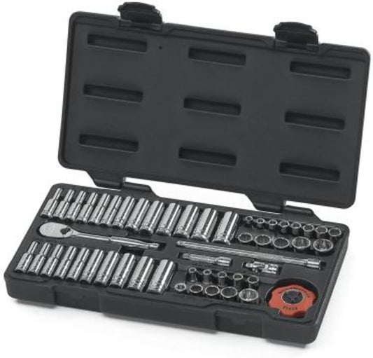 GEARWRENCH 51 Pc. 1\/4" Drive 12 Pt. Mechanics Tool Set, Standard & Deep, SAE\/Metric - 80301