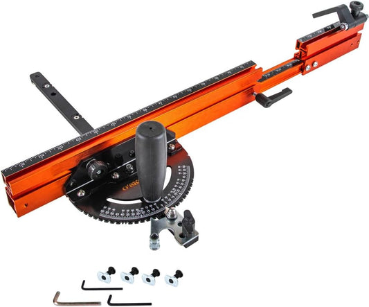 O’SKOOL Miter Gauge Extension Fence System with Standard Slot and Stop Holes,Telescoping Fence and Flip Stop