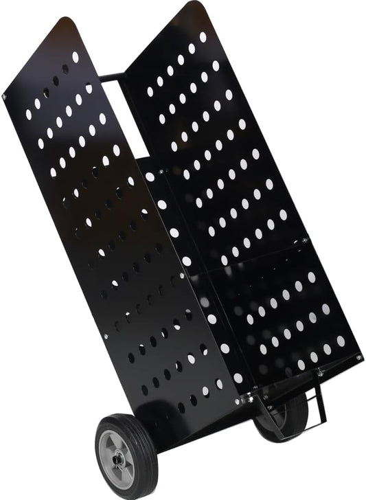 200lbs Metal Firewood Cart, Wood Rack, Heavy Duty in Door Outdoor Fireplace Log Rolling Cart for Transporting Wood