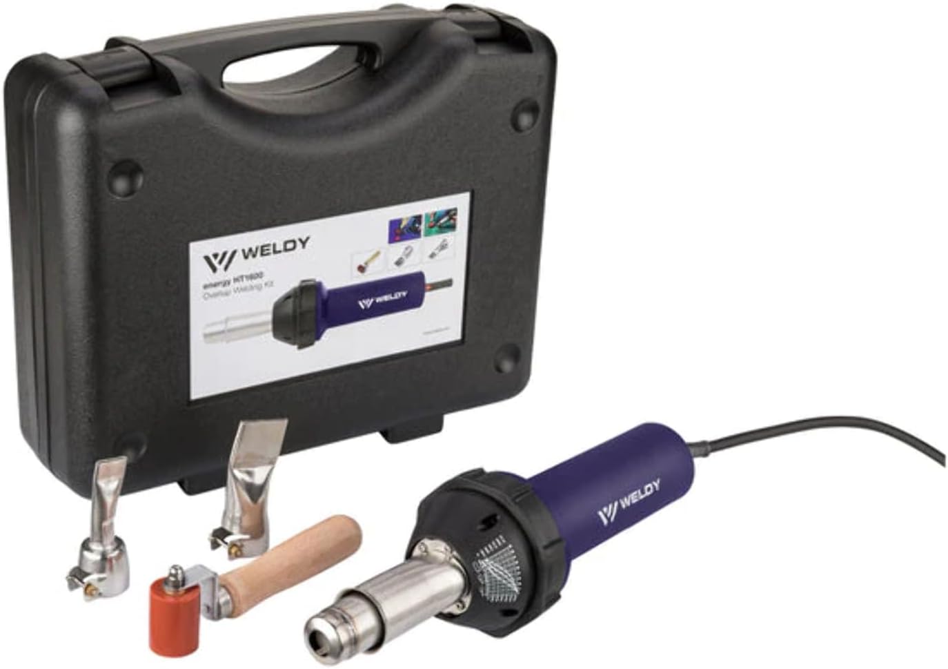 Weldy 1600W Hot Blast Torch Overlap Air Welding Gun Welder Pistol Tool Hot Air Gun(120 Voltage and flat nozzle)