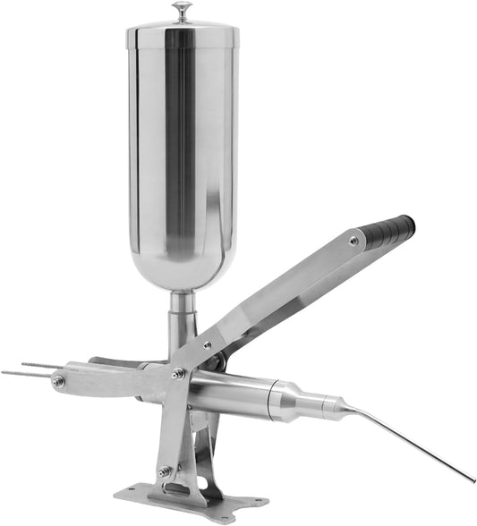 5L Churros Maker Machine Commercial Hand-Operated Donut Churros Filler Jelly Cream Filling Machine, Stainless Steel Manual Dessert Filler Filling Machine for Kitchen Restaurant