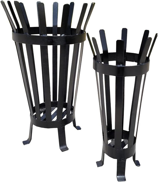 Forged Iron Fire Pit Brazier Basket Wood Storage Stand Fireplace Camping Outdoors