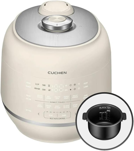 CUCHEN CRT-RPK0640IUS 6 CUP (1.2 quarts): 6 person serving | Expertly Crafted for Multi Grain Cooking |2.1 Ultra High-Pressure Induction Heating IH Rice Cooker | Full Stainless Power Lock System | Auto Steam Clean | Voice Guide | Made in Korea