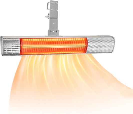 1500W Patio Heater, Wall Mounted/Ceiling/Tripod Electric Heater Outdoor, IP65 Waterproof Space Heaters, for Garage,Courtyard, Restaurant(With umbrella holder)