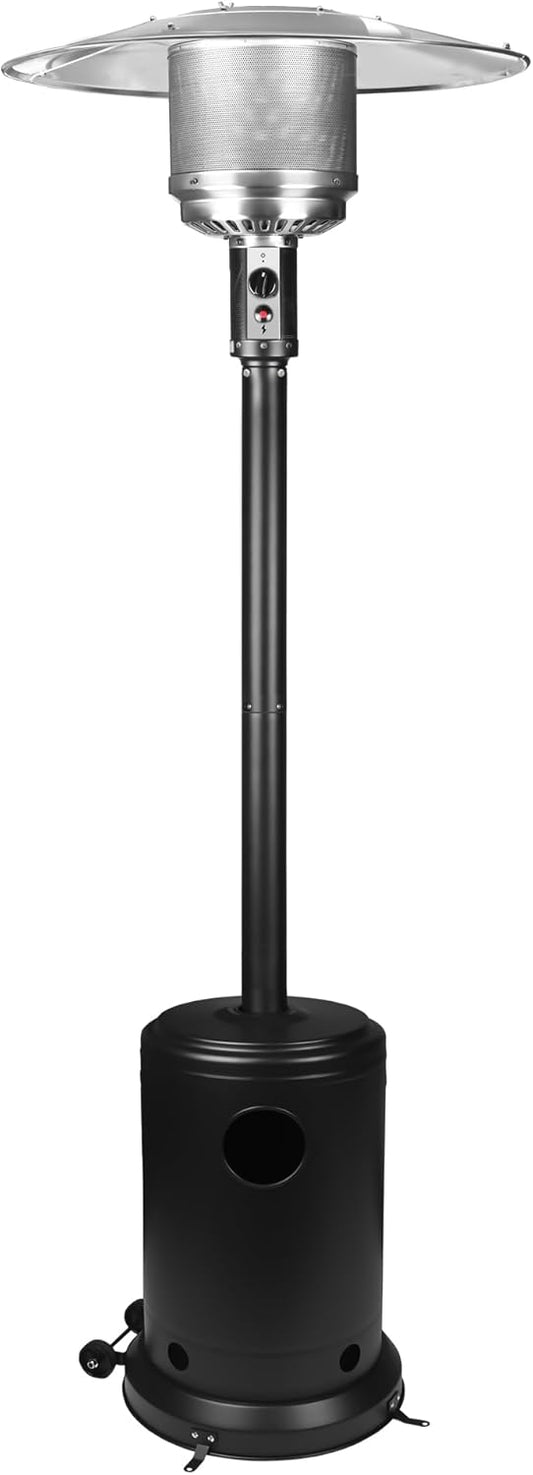 50,000 BTU Propane Patio Heater with Wheels – Outdoor Gas Heater for Backyard, Garden & Restaurant, Powder-Coated Steel Body with Easy Ignition & Safety Shut-Off