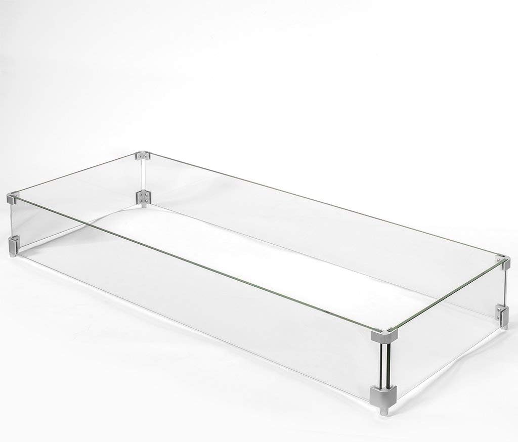 35" x 21" Glass Wind Guard for Rectangular Fire Table