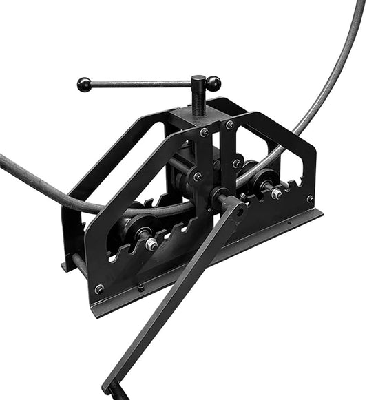 Manual Metal Tube Bender Machine, 1-1/4" to 2" Round Roller Stretcher Shrinker Bench Bending Set GDAE10 Heavy Duty Pipe Bender Tubing Notcher Durable Working Tools TR-60 for Flats, C Channel, Square