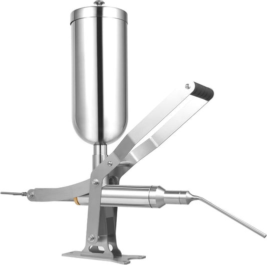 Manual Donut-Filling Machine, Donut Filler Machine with 4 Nozzles, Stainless Steel Hand-Operated Donut Cream Filling Machine for Kitchens, Bakeries, Restaurants