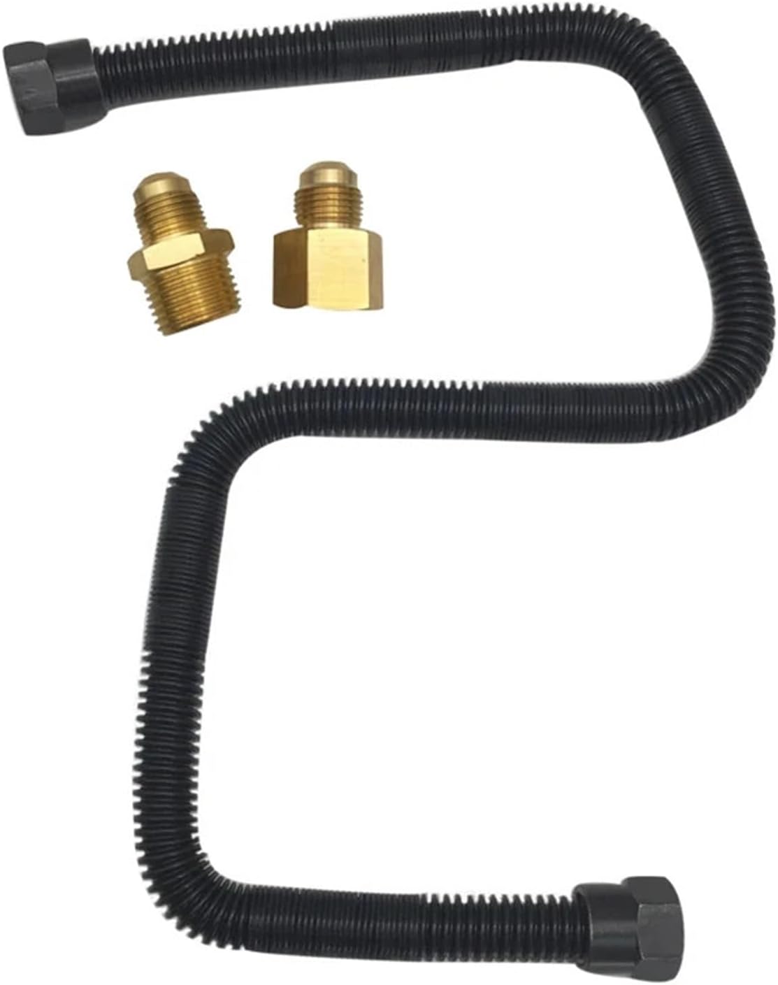 304 Stainless Steel Flexible Gas Line for LPG and NG Fire Pit Hose Connection Kit Parts in 24" Length Bellows stability
