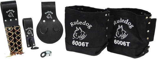 Ironworker Tool Belt Package – 6 Piece, Structural Package – Tool Holder for Spud Wrench, Bullpin, Sleever Bar, Bolt Bags - Rudedog USA #9011