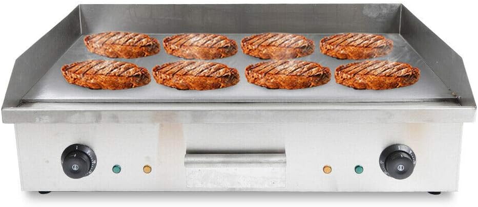 Electric Countertop Flat Top Griddle,4400W Non-Stick Commercial Heavy Duty Restaurant Tabletop Flat Top Grill Machine Electric Flat Top Grill Indoor,Adjustable Temperature