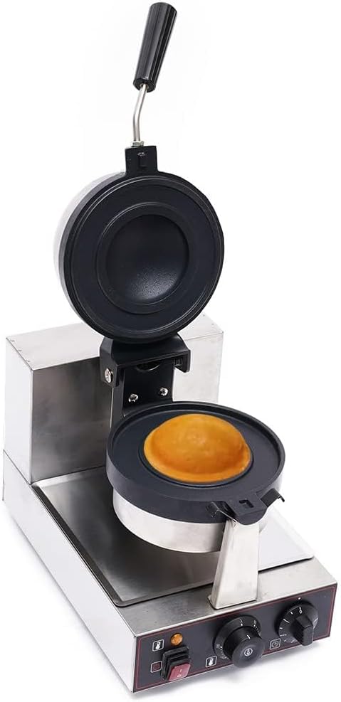 Commercial Electric Burger Waffle Maker Machine, Non Stick Panini Hamburger Press Machine Stainless Steel Ice Cream Burger Baker for Waffles, Paninis Household Hamburger Maker 1000W