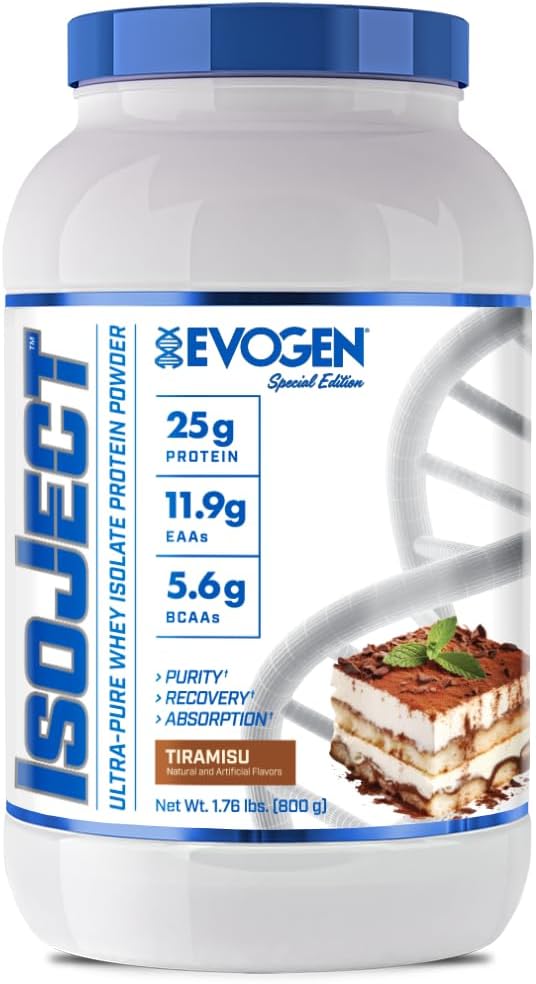 Evogen Isoject - Whey Protein Isolate | Ultra-Pure Whey Protein Powder with Ignitor Enzymes, BCAAs, and EAAs | Enhanced Absorption & Recovery | Tiramisu | 25 Servings