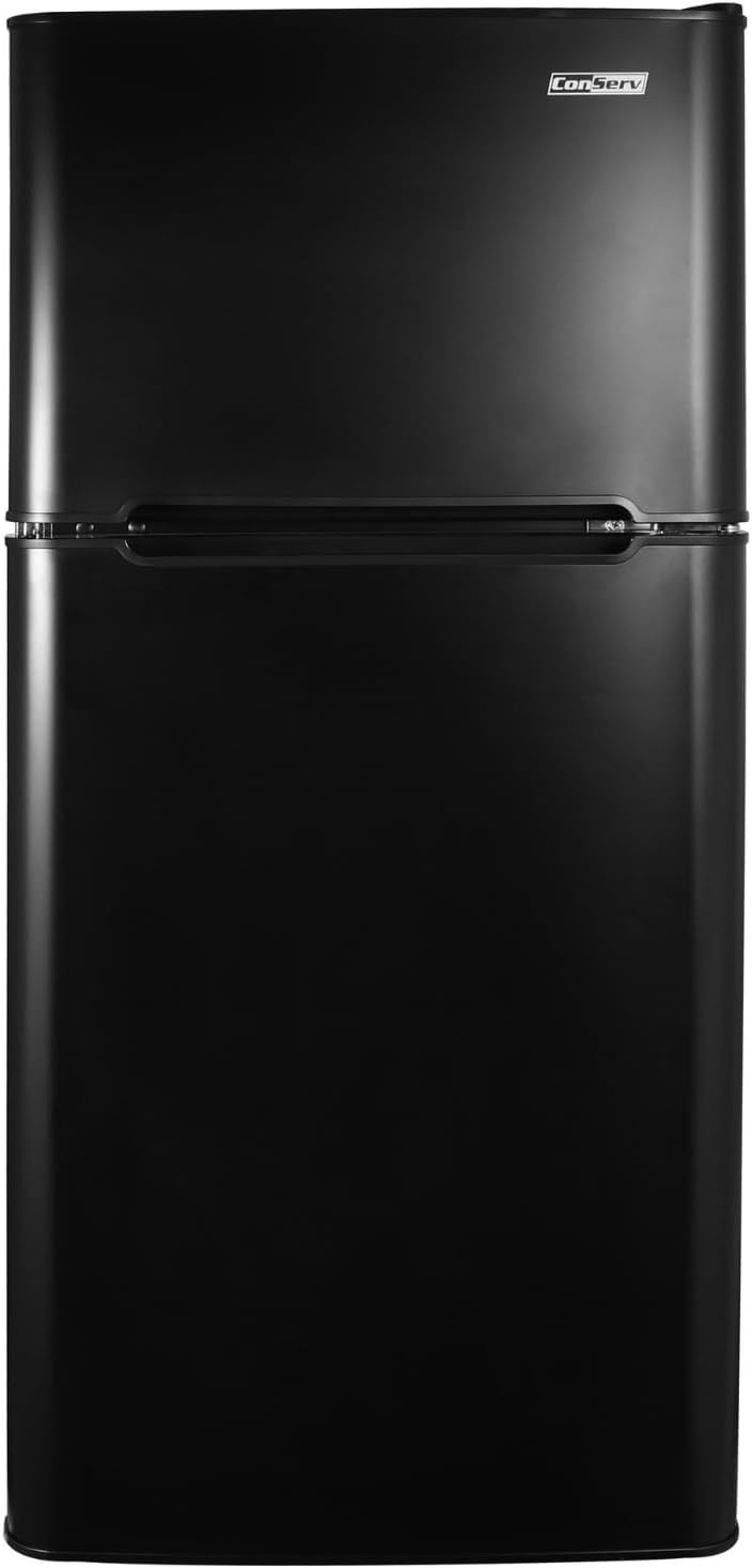 Equator Advanced Appliances Conserv 19in STAINLESS Compact 2 Door Refrigerator 4.5cf Reversible Door 110V In Black