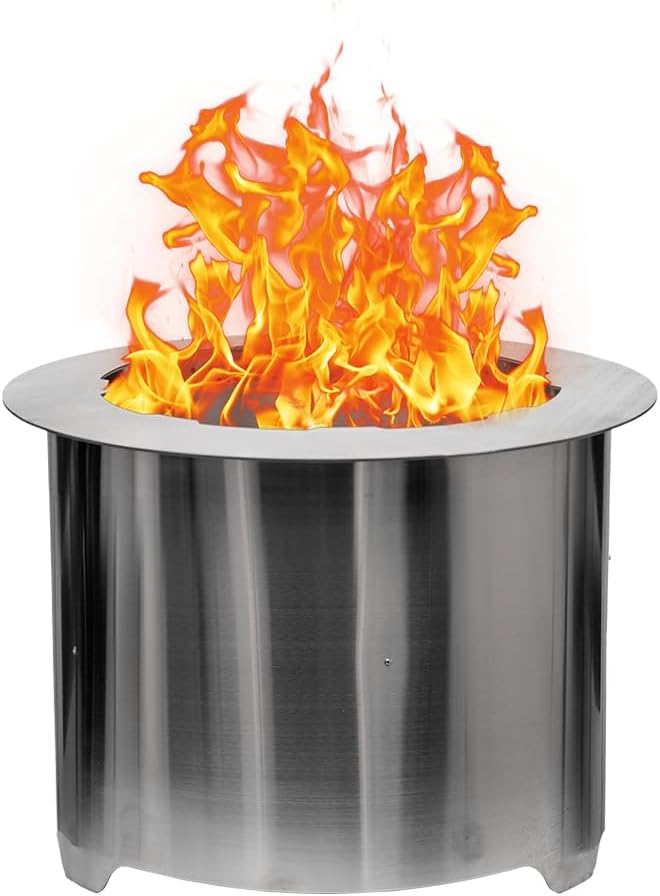 US Stove Company Smokeless 21 Inch Stainless Steel Wood Burning Portable Fire