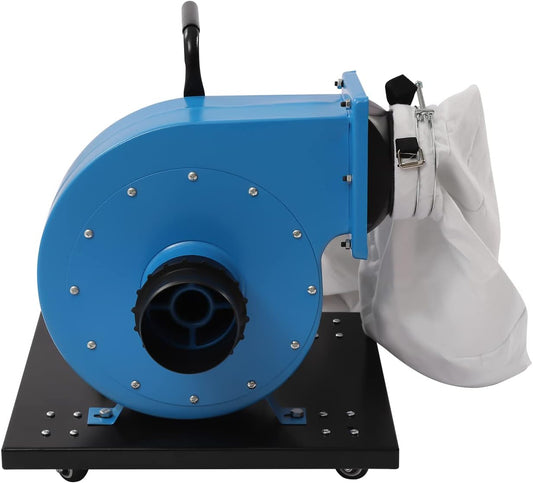 Dust Collector, 1HP 550 CFM Wheeled Jet Dust Collection with Four Wheels, 14.8-Gallon Potable Bag Dust Collector Wall-Mounted 30 Micron Bag Filtration Dust Tool Central Machinery System