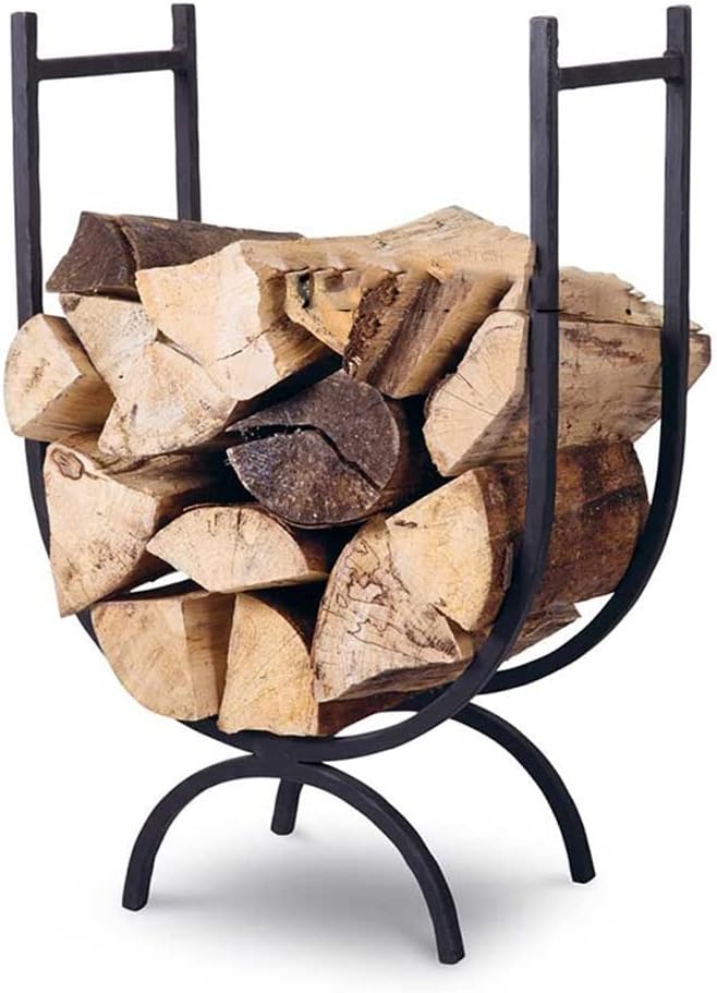 Floor Standing Iron Firewood Storage Shelf for Living Room Home and Outdoor Use(
