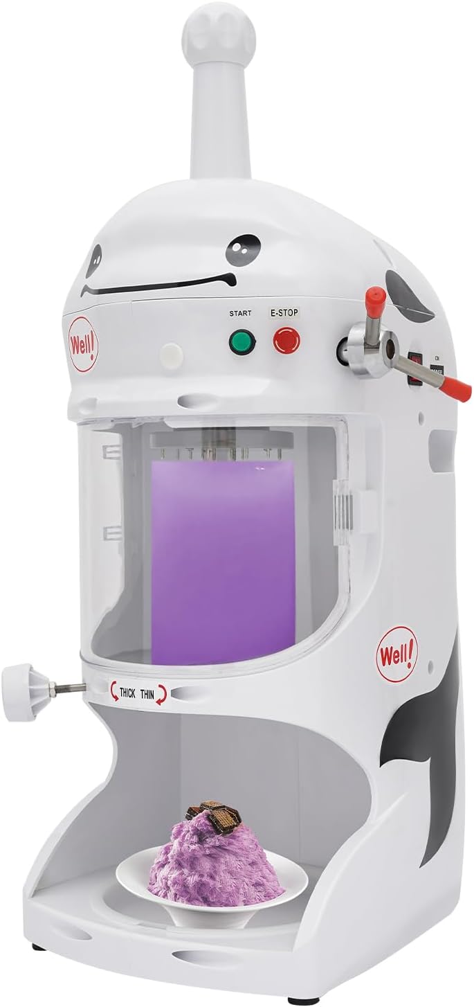 Commercial Electric Ice Shaver, 110V Multi-Purpose Automatic Ice Shaver Machine, 90KG/H Powerful Crushed Ice Maker and Snow Cone Machine for Home and Commercial Use