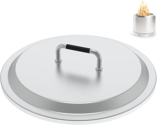 Fire Pit Lid for Solo Stove Yukon 2.0 & 1.0 Accessories, Stainless Steel Fire Pit Cover for Solo Stove Lid 27" Yukon and Other Outdoor Firepit Accessories, Shield with Heat Resistant Handle