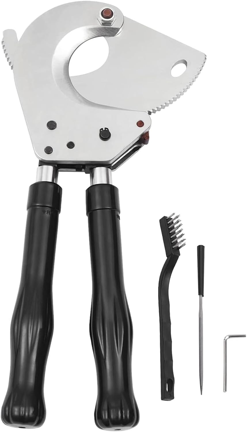 J75 Ratchet Cable Cutter, Heavy Duty Ratcheting Wire Cutter Hand Tool with Telescopic Handles Cut Up to Φ75mm for Copper Aluminum Core Armored Cable