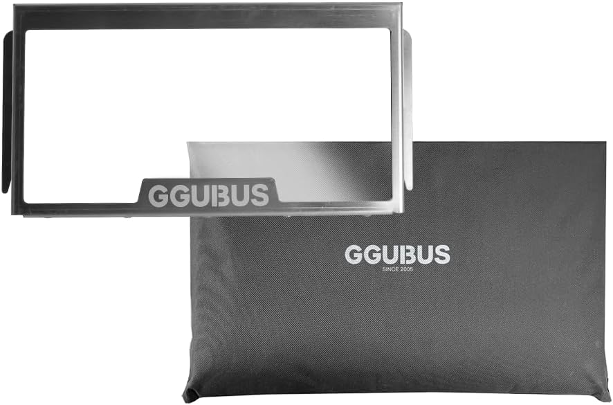 GGUBUS Stainless Steel Dual Stove XL \u2013 Foldable Camping Fire Pit with Tempered Glass Panel Option, 2-in-1 BBQ Grill & Bonfire, Tool-Free Assembly, Carrying Case (Tempered Glass Panel Only)