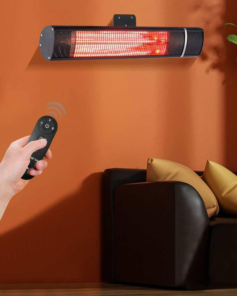 XIUCAI Wall Mounted Heater, IP65 Waterproof Indoor Outdoor Space Heater with Remote Control for Home Office Patio,Us 110v\/1500w