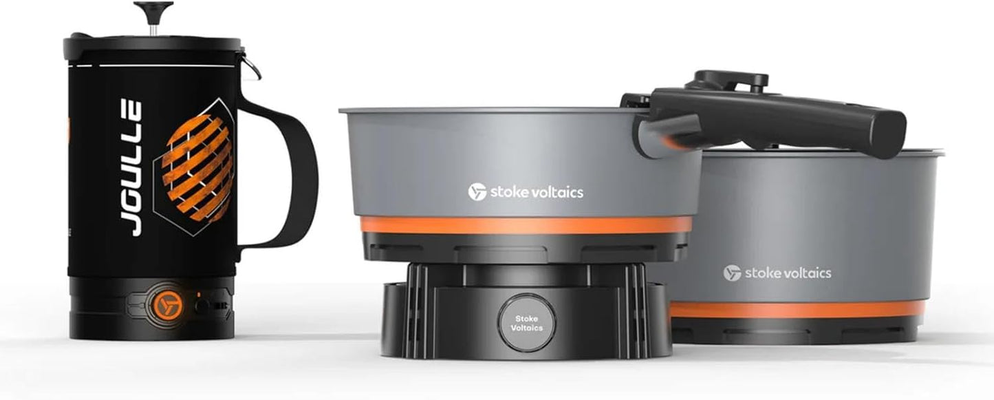 Electric Cooking Bundle, Included Joulle Kettle Pot with French Press & Nomad Cooking System, Multi-Functional Outdoor Cooking Gear for Travel, Electric Vehicles, Car Camping, Overland, Vanlife
