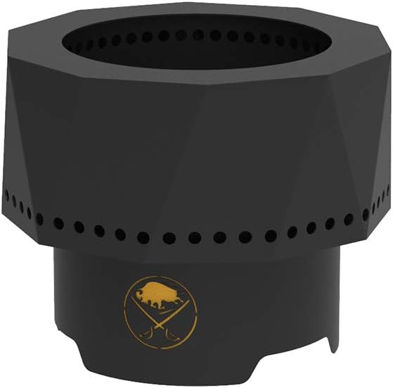 Blue Sky Outdoor Living NHL Buffalo Sabres Ridge Portable Steel Smokeless Fire Pit with Carrying Bag, Firewood and\/or Wood Pellet Burning