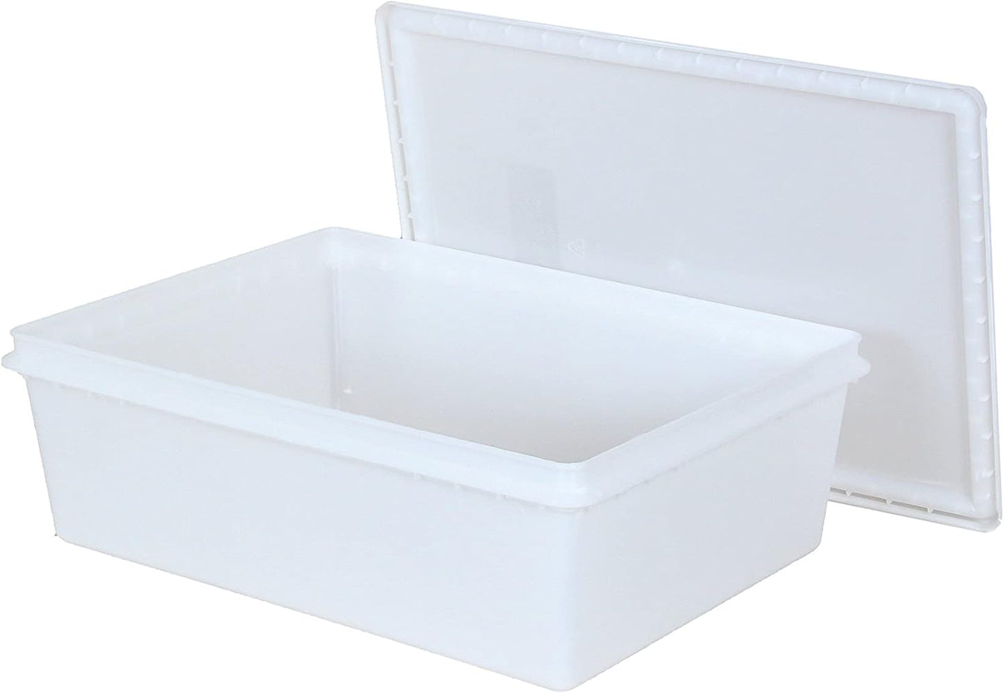 Continental Plastics Fish Tubs\/Food Storage Bins 25lb 11.5" x 15.5" x 5", Pack of 10 Deep Bases with Lids