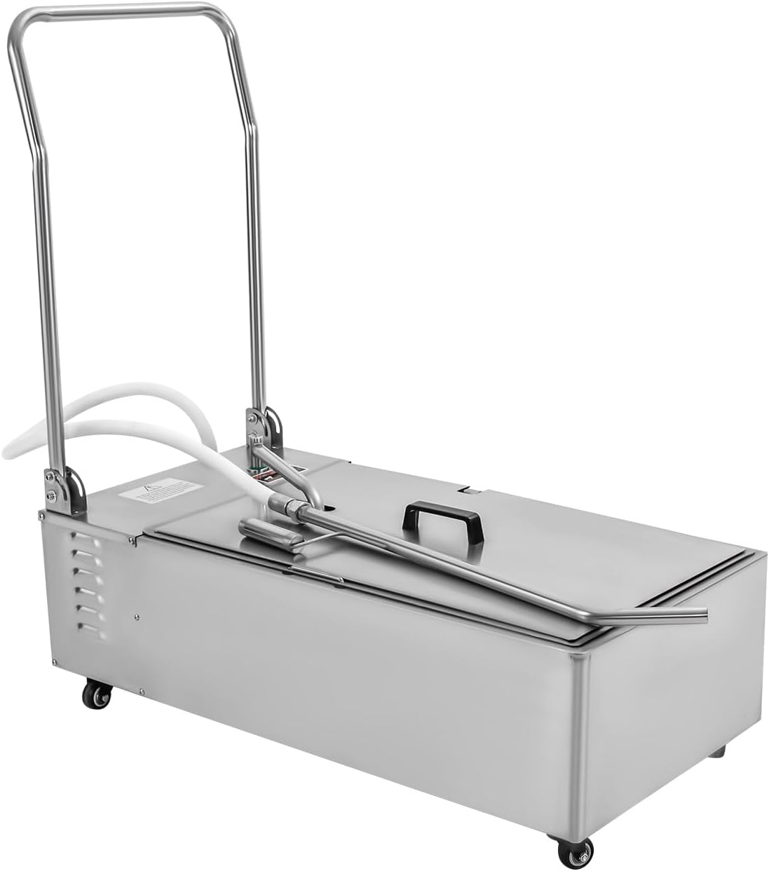 55 L /14.5 Gal Mobile Fryer Filter Machine, 550W Commercial Oil Filler Cart Truck Separator Stainless Steel Cooking Oil Filtration System with 10L/min Pump for Restaurant, Food Stalls