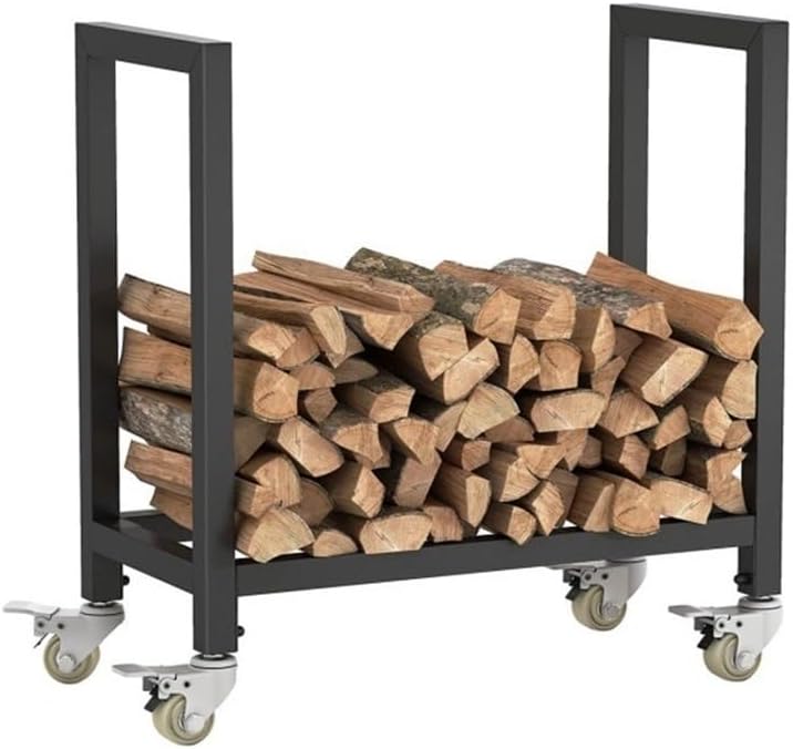 Movable Firewood Storage Racks, Metal Firewood Storage Rack, Wood Storage Racks, Firewood Transport Cart
