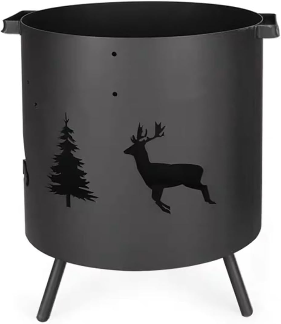 Outdoor Fire Pit Barrel – Portable Metal Incinerator for Bonfire, BBQ & Yard Waste | Wood-Burning Stove & Carbon Heater for Camping, Garden & Patio | Cooking, Heating & Outdoor Use