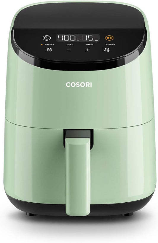COSORI Air Fryer 2.1 Qt, 4-in-1 Small Mini Airfryer, Bake, Roast, Reheat, 97% Less Oil, Compact & Quiet, Nonstick & Dishwasher Safe Basket, 30 In-App Recipes with Nutrition Facts, Auto-Shut Off, Green