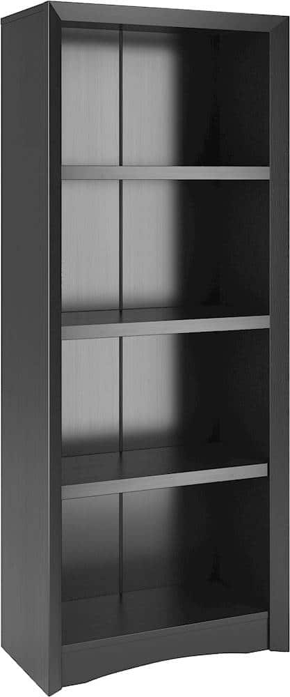 CorLiving - Quadra Collection 4 Shelf Floor-Standing Bookcase - Black
