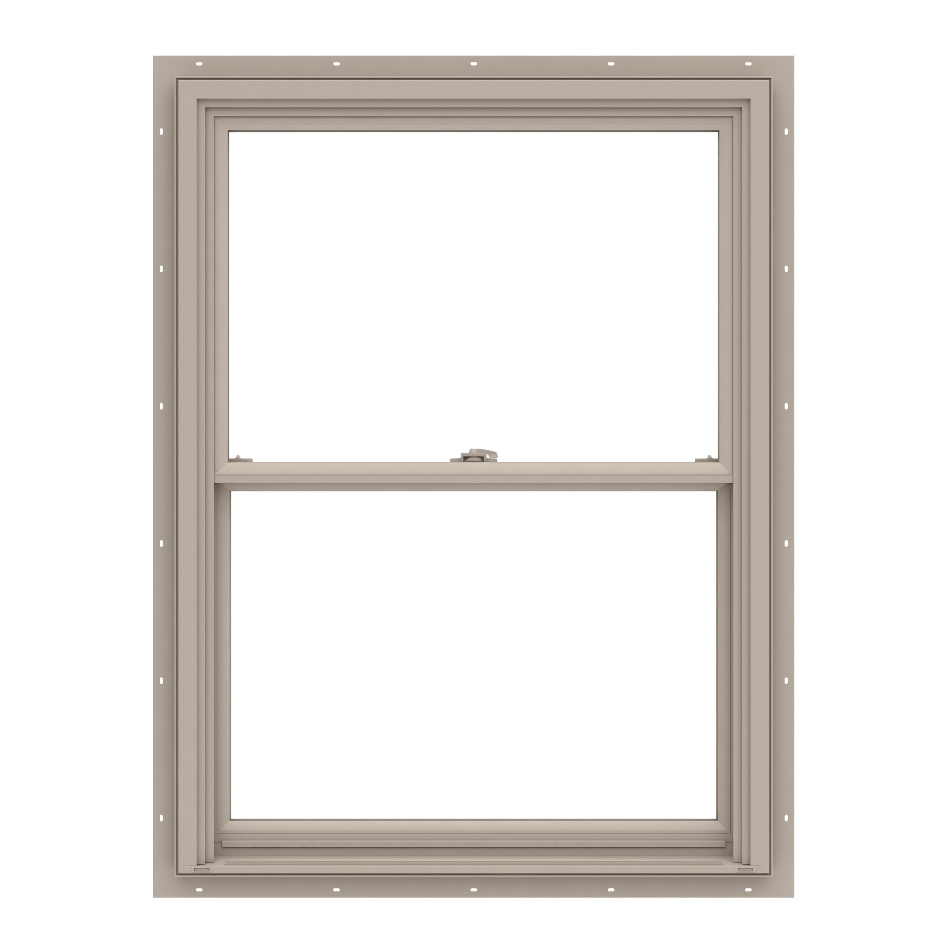 Pella 150 Series 27-1/2-in x 53-1/2-in Fossil Fossil Vinyl New construction Double Hung Window Low-E argon Double Pane Glass (Full Screen Included)
