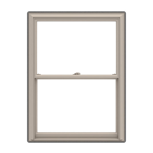 Pella 150 Series Fossil Fossil Vinyl Replacement Double Hung Window Low-E argon Double Pane Glass (Full Screen Included)