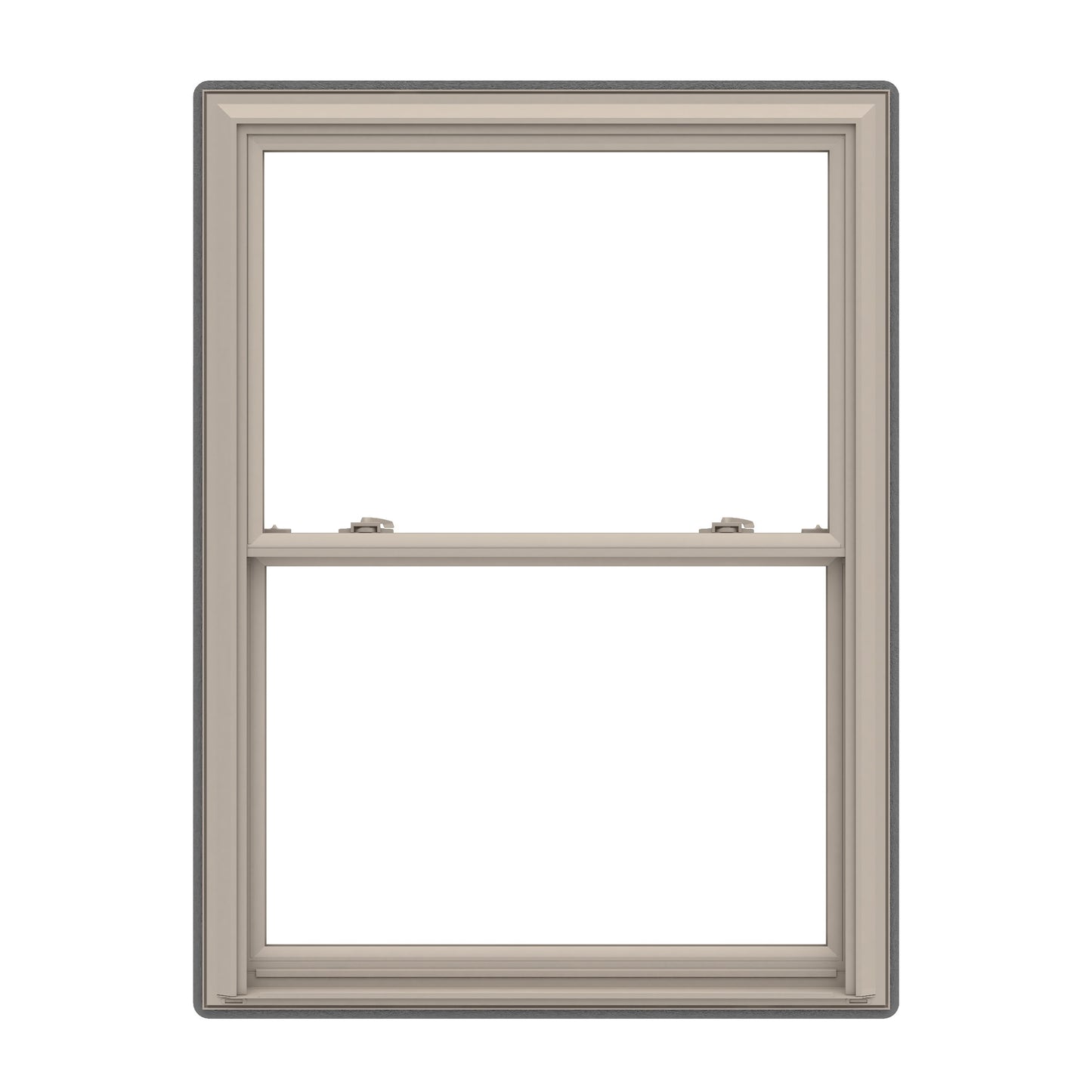 Pella 150 Series 29-1/2-in x 69-1/2-in Fossil Fossil Vinyl Replacement Double Hung Window Low-E argon Double Pane Glass (Full Screen Included)