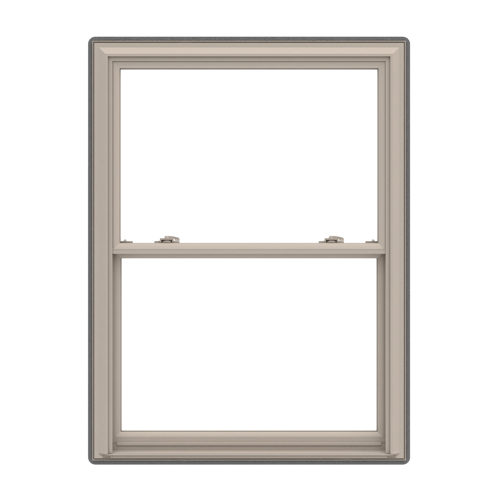 Pella 150 Series 29-1/2-in x 69-1/2-in Fossil Fossil Vinyl Replacement Double Hung Window Low-E argon Double Pane Glass (Full Screen Included)