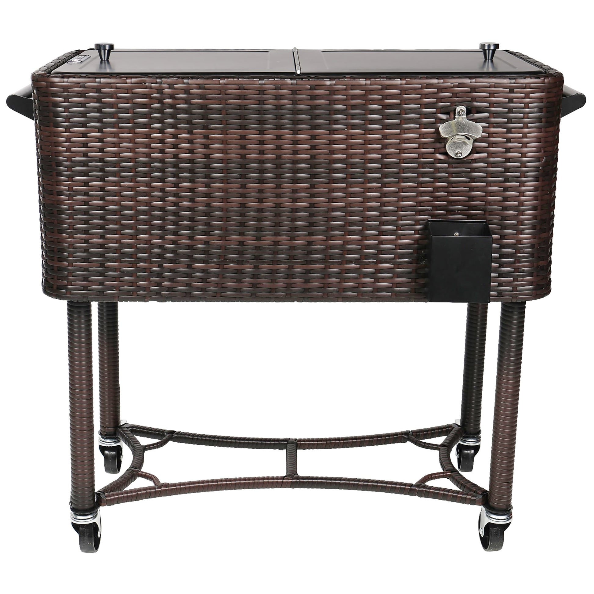 Permasteel Brown Hand-Woven Wicker 80-Quart Beverage Cooler PS-208-BB