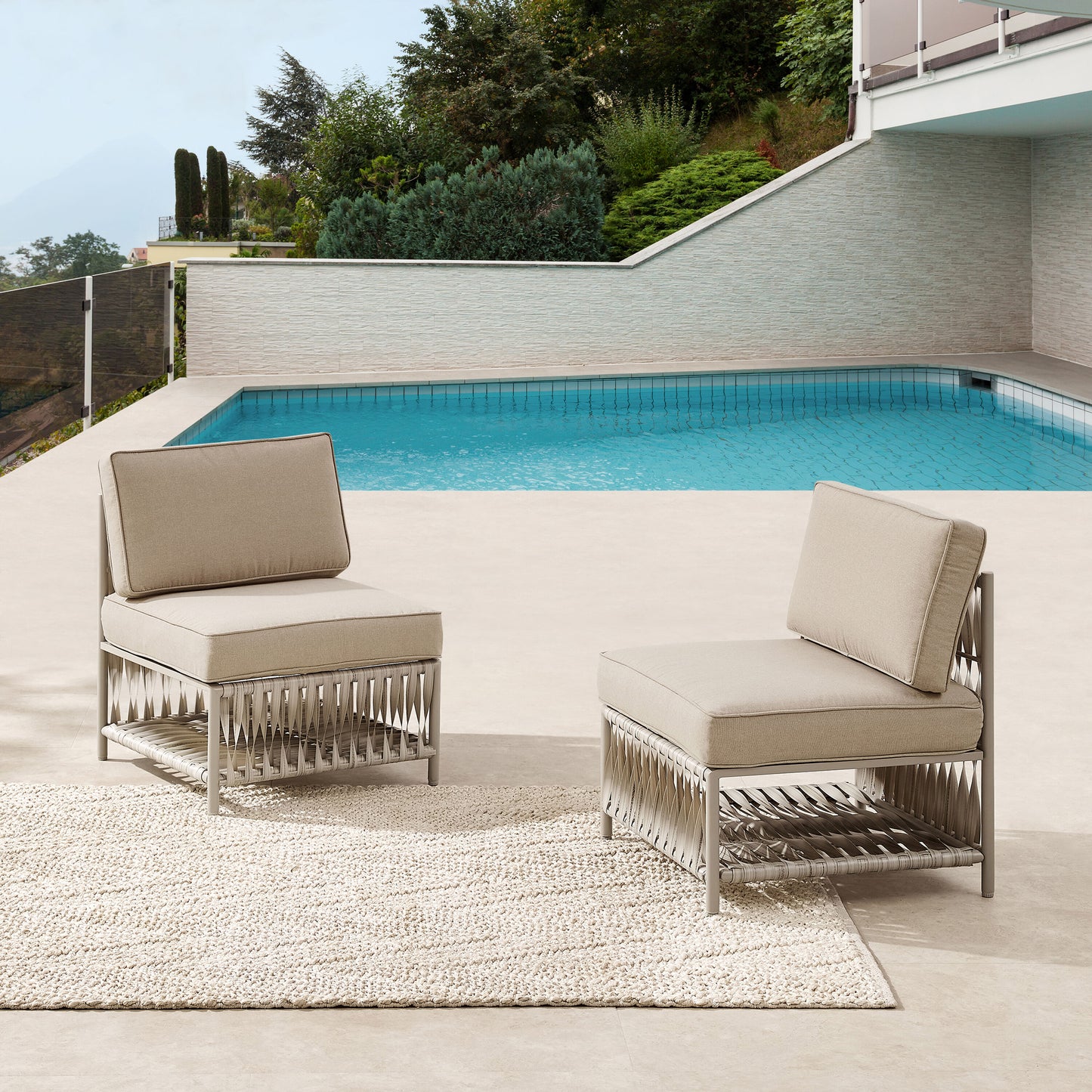 Art Leon Patio Sectional Sofa Set Rattan Outdoor Sectional with Off-white Cushions and Iron Frame
