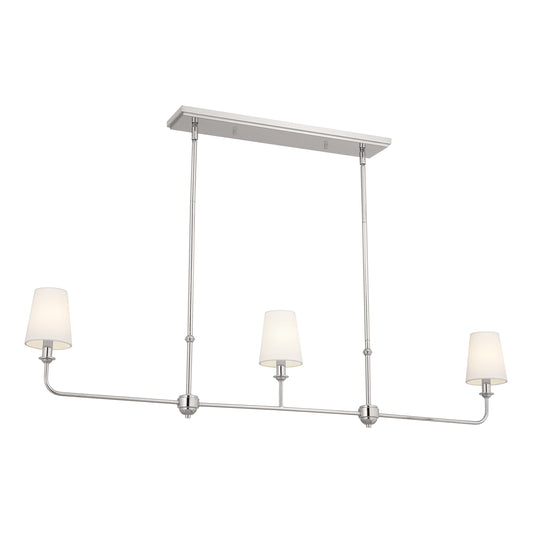Kichler Pallas 3 -Light Nickel Traditional For Use in Bedrooms, Dining Rooms, Foyers, Kitchens, Living Rooms Chandelier