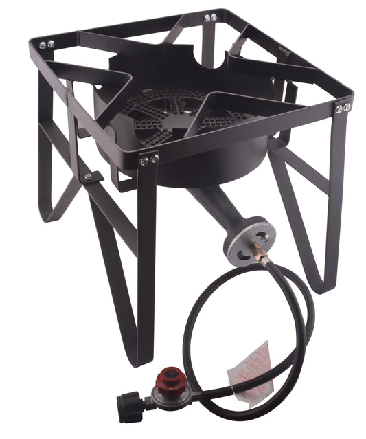 ARC Advanced Royal Champion ARC Advanced Royal Champion 16.5-in Black Cast Iron Heavy Duty 200,000 BTU Single Propane Burner with 0-20 PSI High Pressure Regulator, Portable Stove Burners for Camping and Outdoor Cooking AFH-4229S