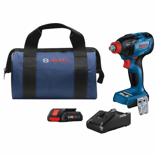 Bosch GDX18V-1860CB15 18-volt 1/4-in; 1/2-in Brushless Cordless Impact Driver (1-Battery Included, Charger Included and Soft Bag included) GDX18V-1860CB15