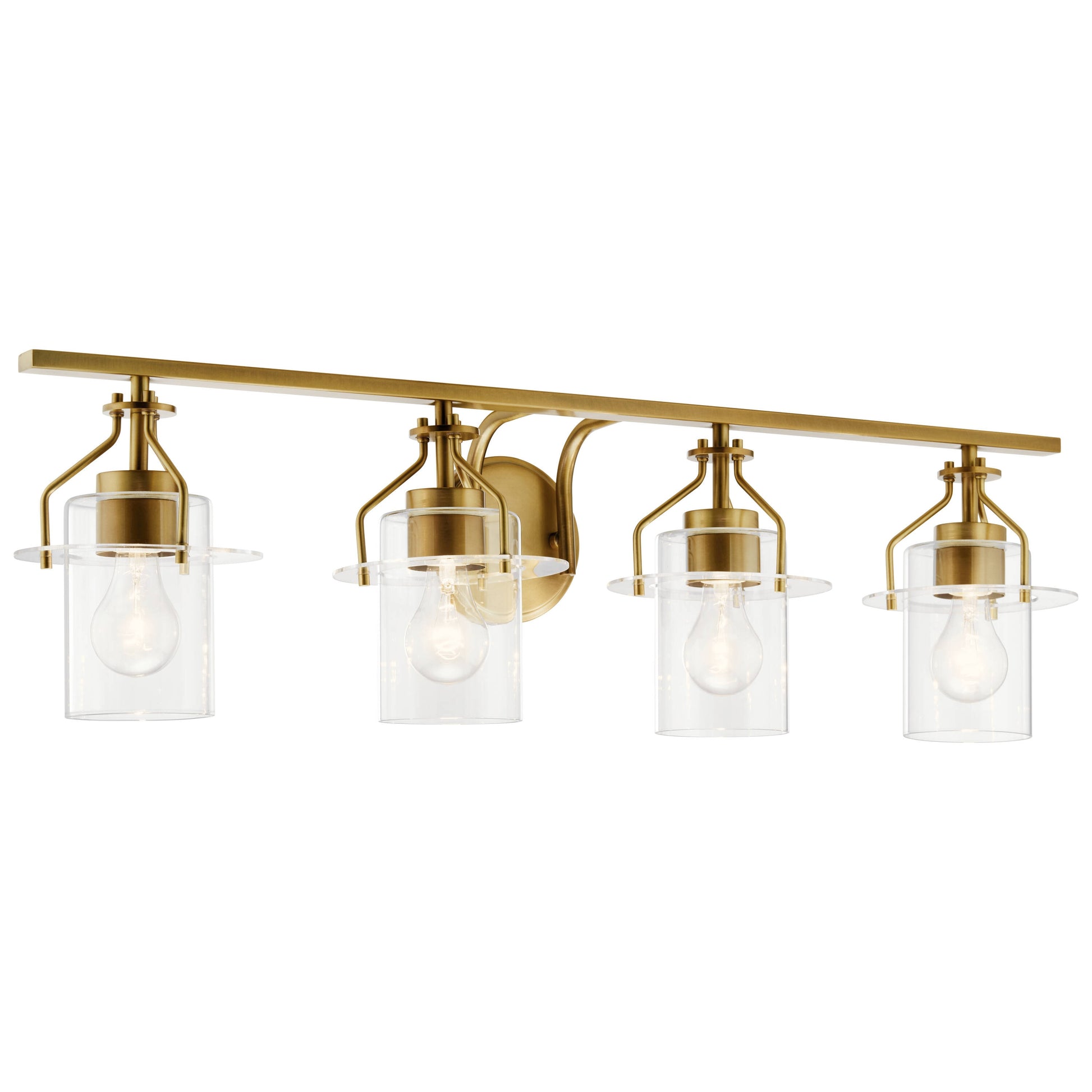 Kichler Everett 34.25-in 4 -Light Gold Industrial Vanity light
