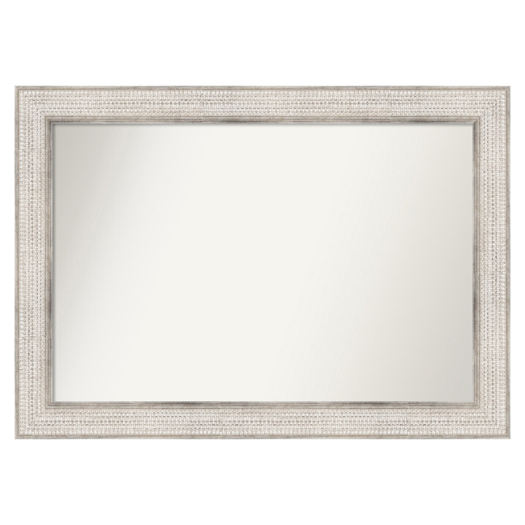 Amanti Art Trellis Silver Frame 42-Inches W x 30-Inches H Rectangle Trellis Silver Framed Vanity Mirror