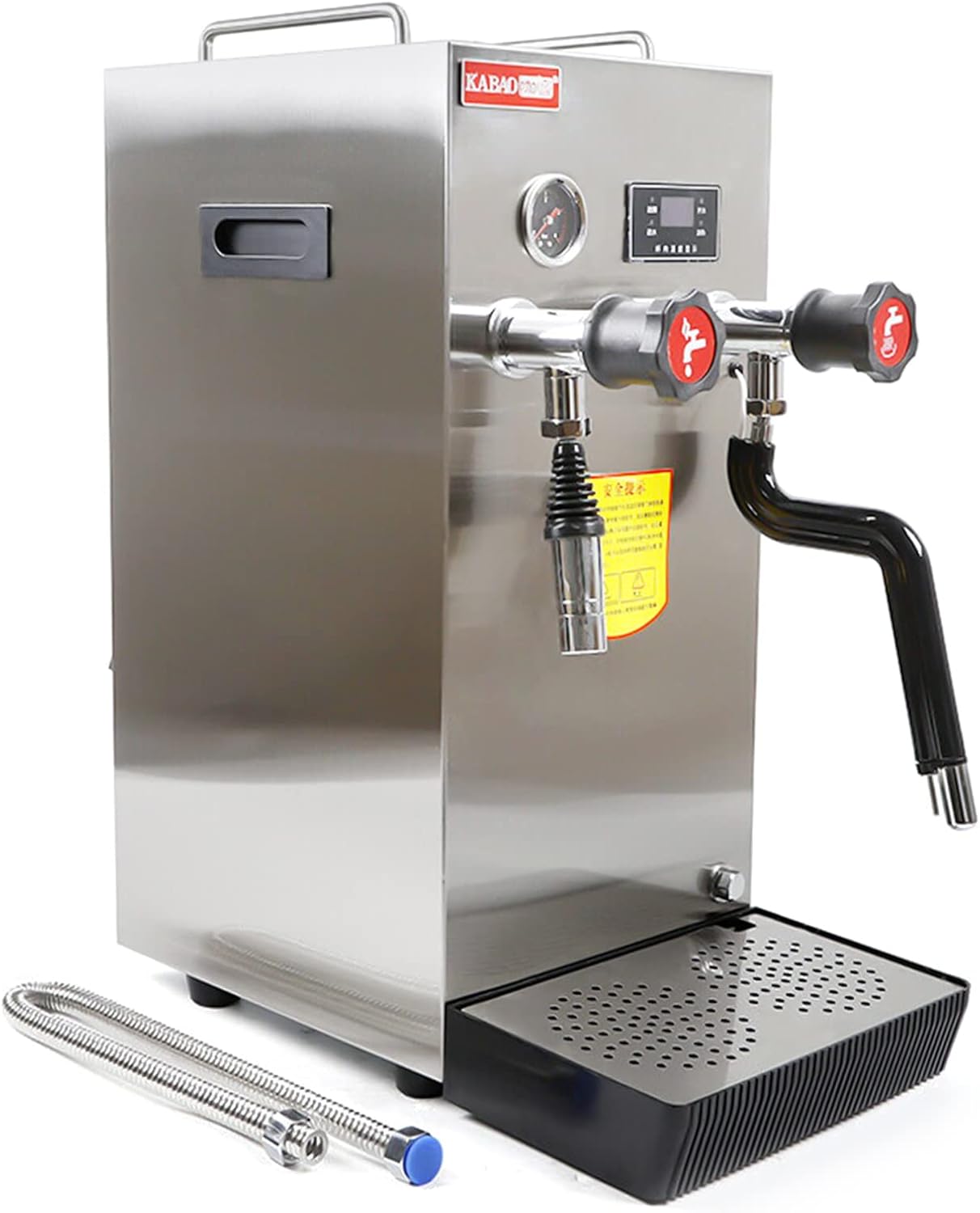 Commercial 2500W Electric 8L Water Boiling Steam Machine, Professional Coffee Milk Foam Steam Milk Bubble Water Boiling Machine LCD Display For Coffee Dessert Shop